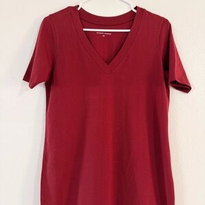 Universal Standard Wine Red V-Neck Dress Size 2(3XS)